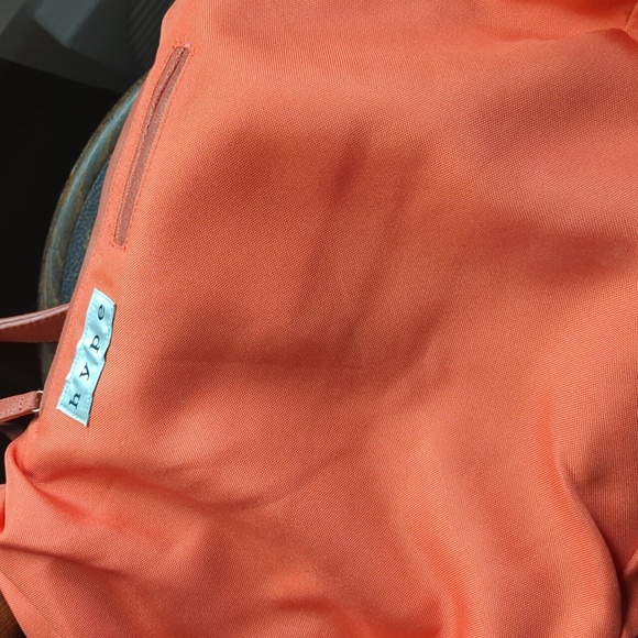 Hype Orange Leather Shoulder Bag with Gold Accents - Picture 16 of 17